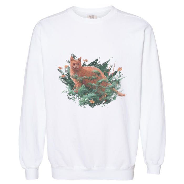 Threadless Nate Christenson Impressionist Cat Garment-Dyed Sweatshirt