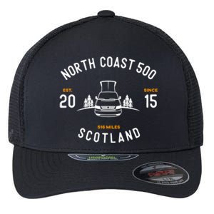 The North Coast 500 Campervan Road Trip Cute Gift Flexfit Unipanel Trucker Cap