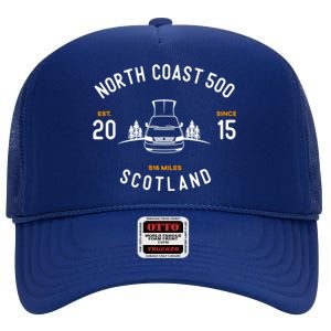 The North Coast 500 Campervan Road Trip Cute Gift High Crown Mesh Back Trucker Hat