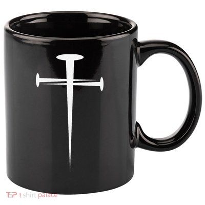 Three Nails Cross Jesus Christ Christian 11oz C Handle Ceramic Mug