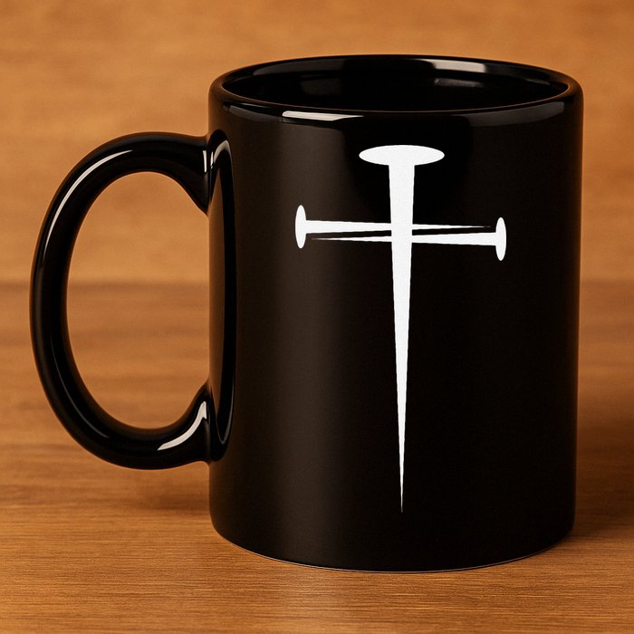 Three Nails Cross Jesus Christ Christian 11oz C Handle Ceramic Mug