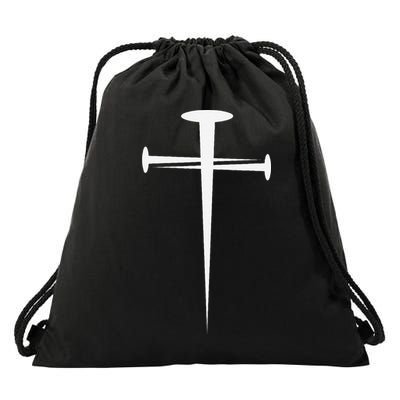 Three Nails Cross Jesus Christ Christian Drawstring Bag