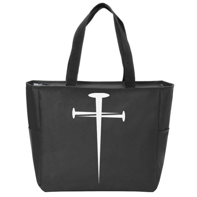 Three Nails Cross Jesus Christ Christian Zip Tote Bag