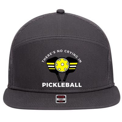 There's No Crying In Pickleball 7 Panel Mesh Trucker Snapback Hat