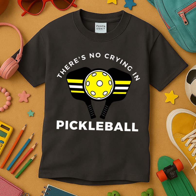 There's No Crying In Pickleball Kids T-Shirt