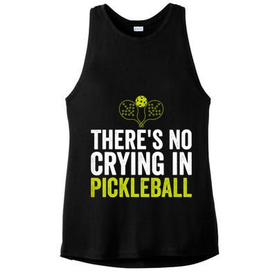 There's No Crying In Pickleball Player TShirt Ladies PosiCharge Tri-Blend Wicking Tank