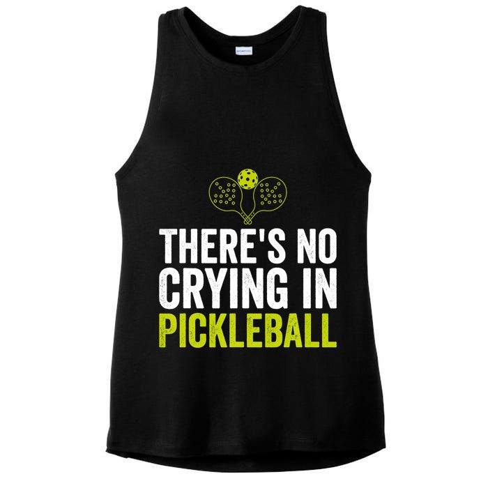 There's No Crying In Pickleball Player TShirt Ladies PosiCharge Tri-Blend Wicking Tank