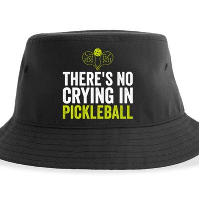 There's No Crying In Pickleball Player TShirt Sustainable Bucket Hat