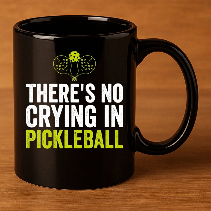 There's No Crying In Pickleball Player TShirt 11oz C Handle Ceramic Mug