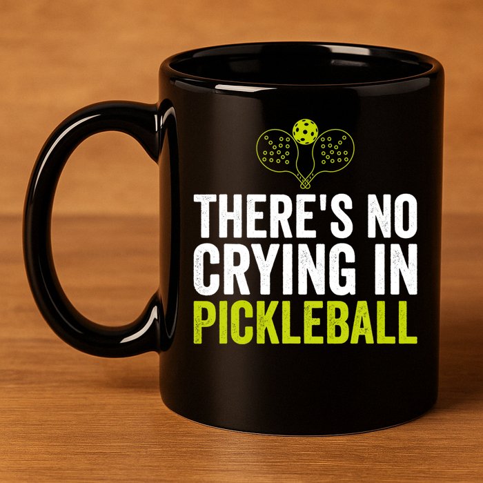 There's No Crying In Pickleball Player TShirt 11oz C Handle Ceramic Mug