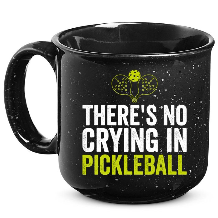 There's No Crying In Pickleball Player TShirt 15oz Campfire Ceramic Mug