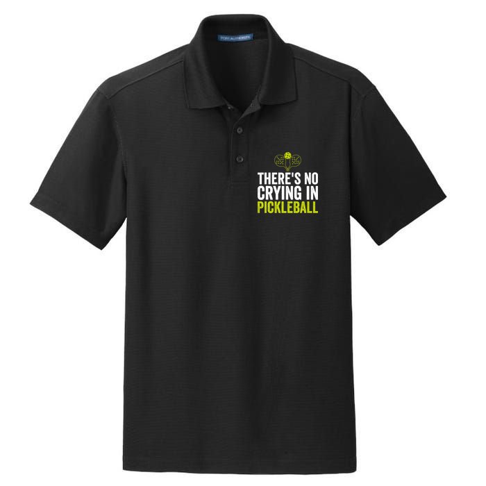 There's No Crying In Pickleball Player TShirt Dry Zone Grid Polo