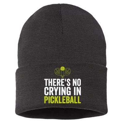 There's No Crying In Pickleball Player TShirt Sustainable Knit Beanie