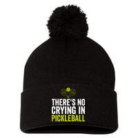 There's No Crying In Pickleball Player TShirt Pom Pom 12in Knit Beanie