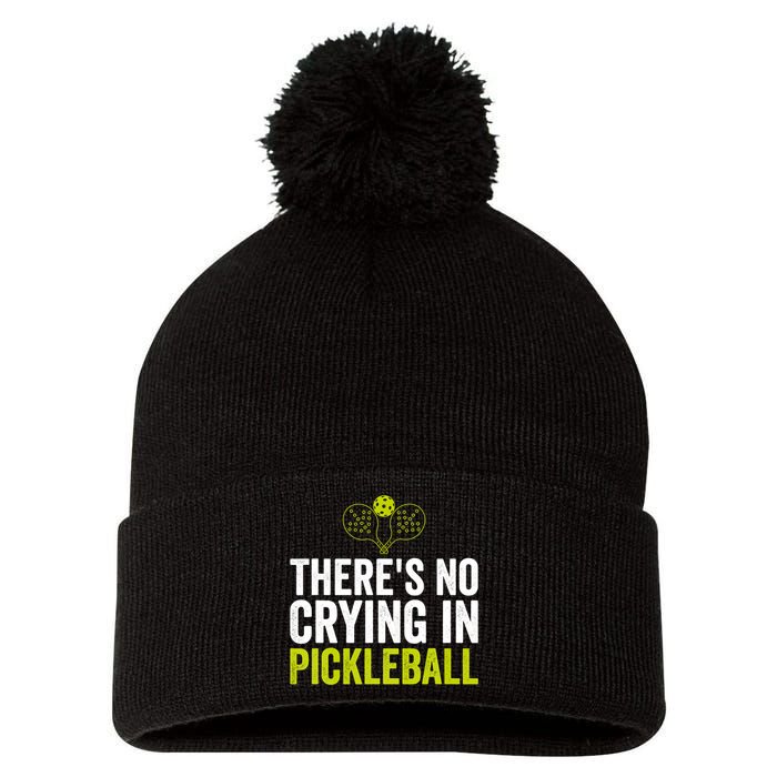 There's No Crying In Pickleball Player TShirt Pom Pom 12in Knit Beanie