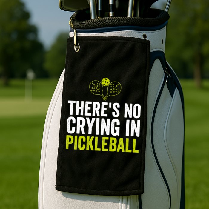 There's No Crying In Pickleball Player TShirt Golf Towel