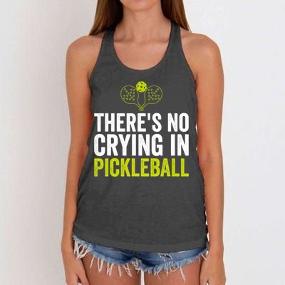 There's No Crying In Pickleball Player TShirt Women's Knotted Racerback Tank