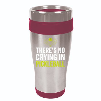 There's No Crying In Pickleball Player TShirt 16oz Travel Tumbler