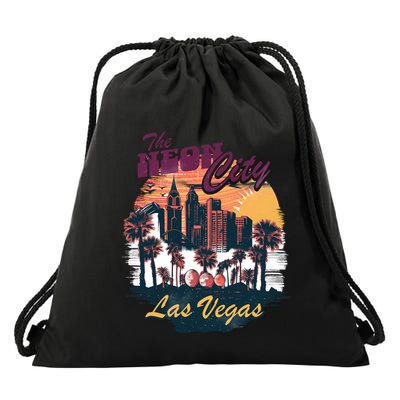 The Neon City Las Vegas Drawstring Bag