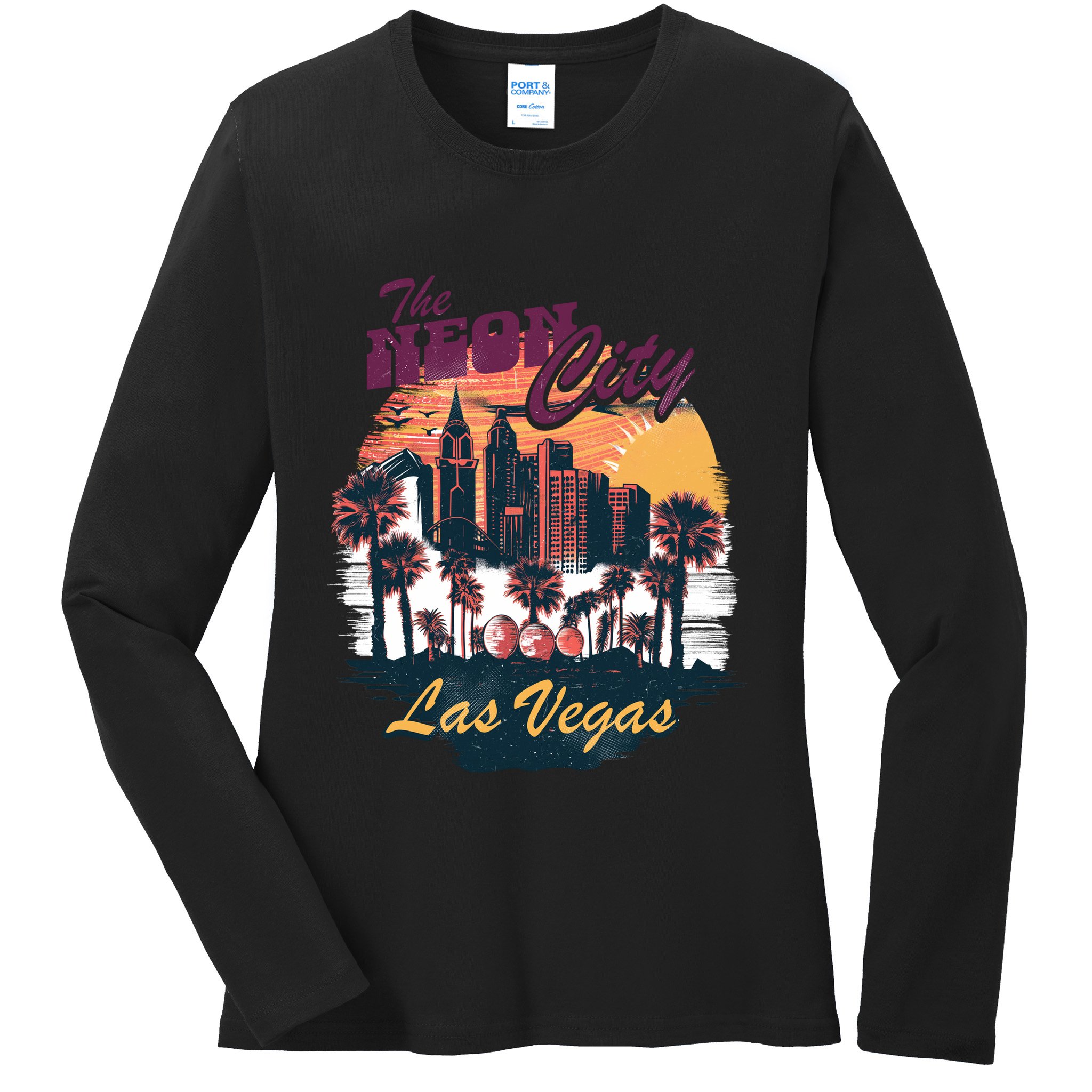 The Neon City Las Vegas Ladies Long Sleeve Shirt