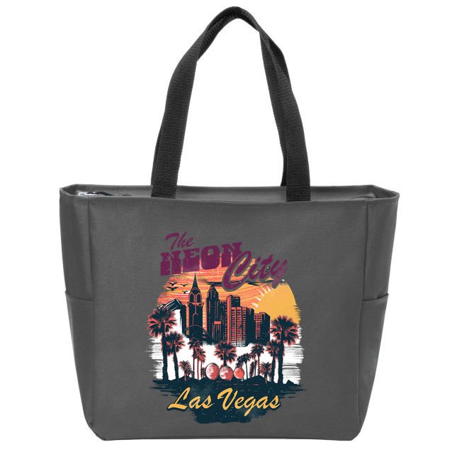 The Neon City Las Vegas Zip Tote Bag