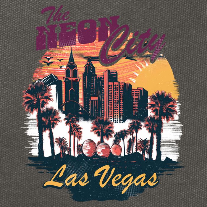 The Neon City Las Vegas Cotton Canvas Backpack