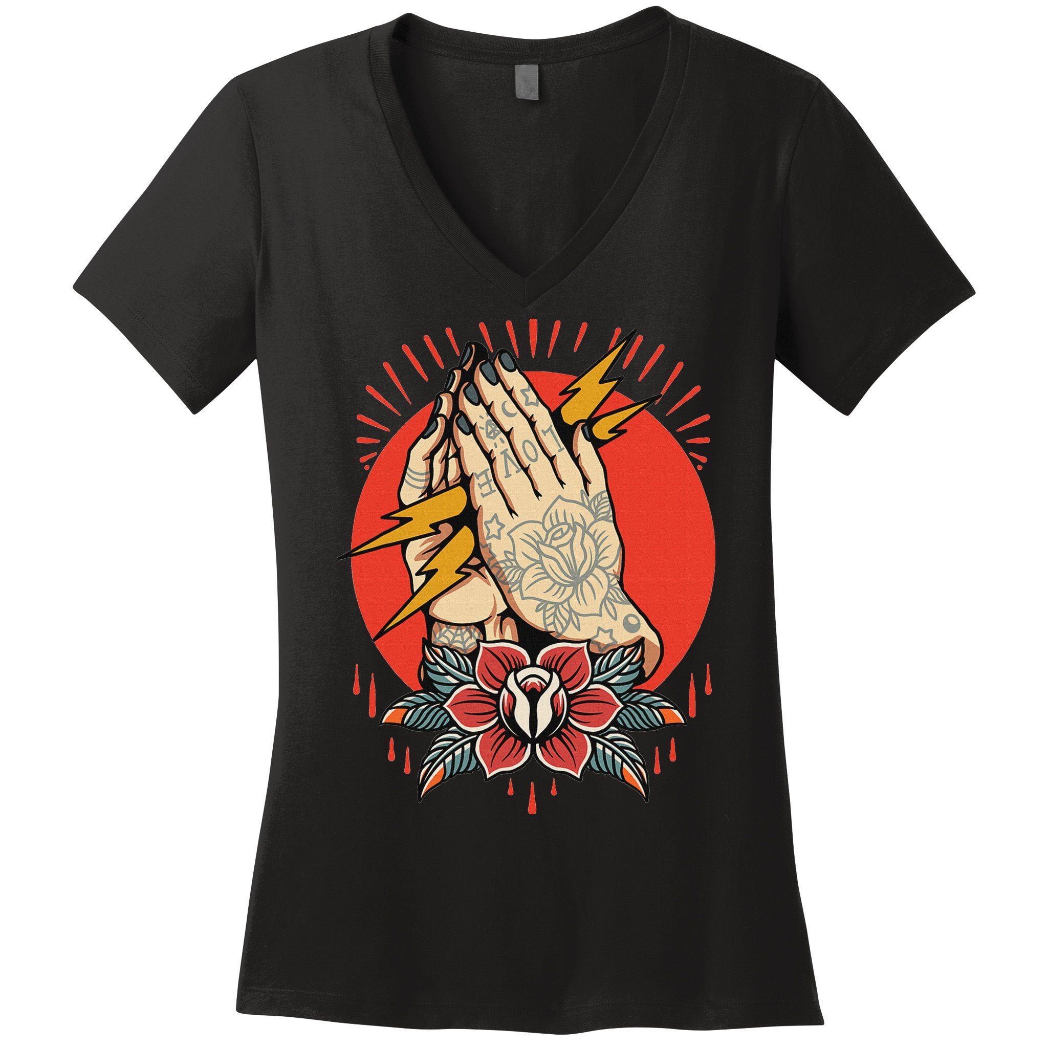 Tattoo Needle Color Skin Tattoo Artist Body Art Women's V-Neck T-Shirt