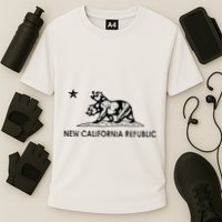 The New California Republic Flag Cosplay Fandom Space Cooling Performance Crew T-Shirt
