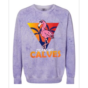 Team No Calves Flamingo Bodybuilding Gym Fitness Training Colorblast Crewneck Sweatshirt