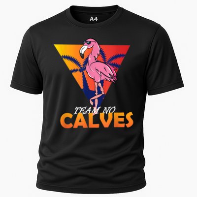 Team No Calves Flamingo Bodybuilding Gym Fitness Training Cooling Performance Crew T-Shirt