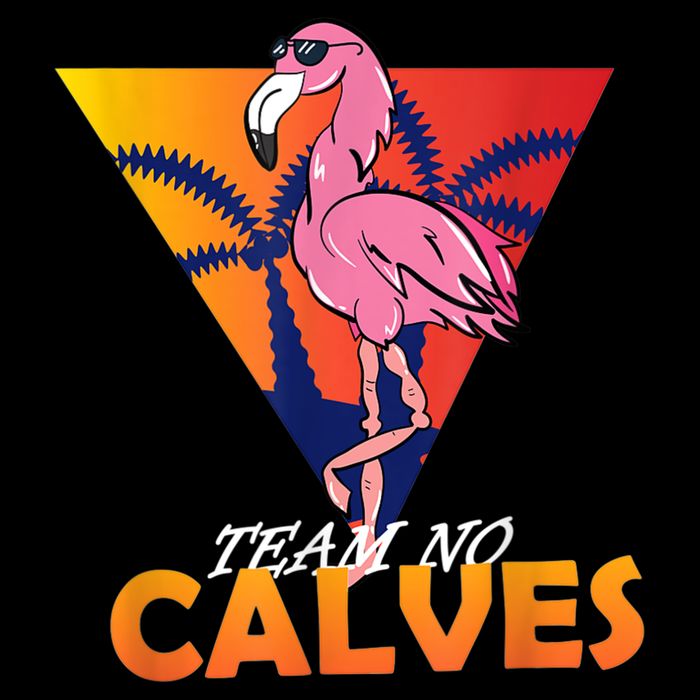 Team No Calves Flamingo Bodybuilding Gym Fitness Training Cooling Performance Crew T-Shirt