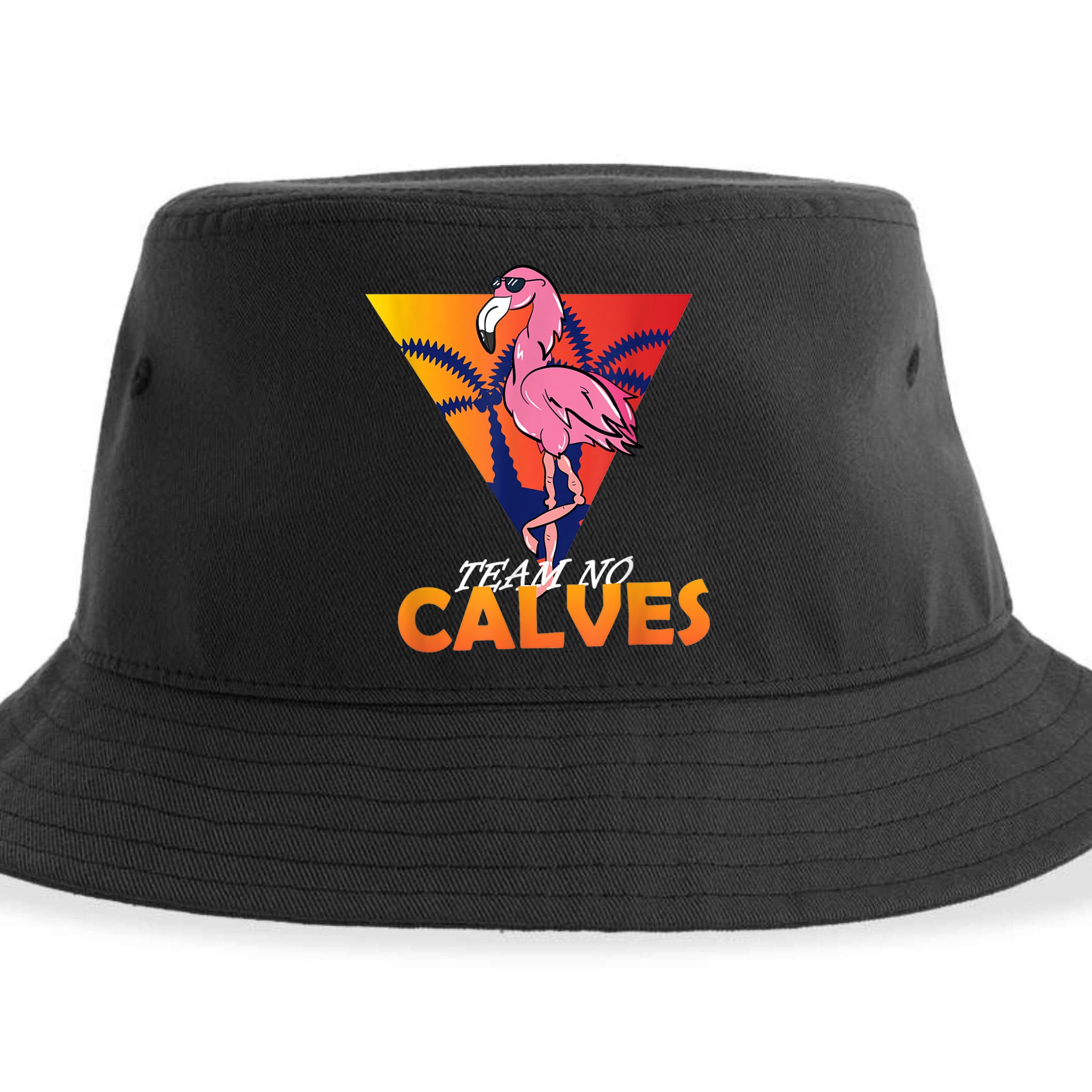 Team No Calves Flamingo Bodybuilding Gym Fitness Training Sustainable Bucket Hat