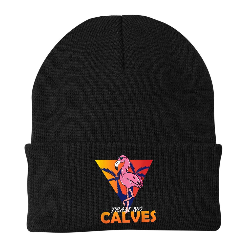 Team No Calves Flamingo Bodybuilding Gym Fitness Training Beanie