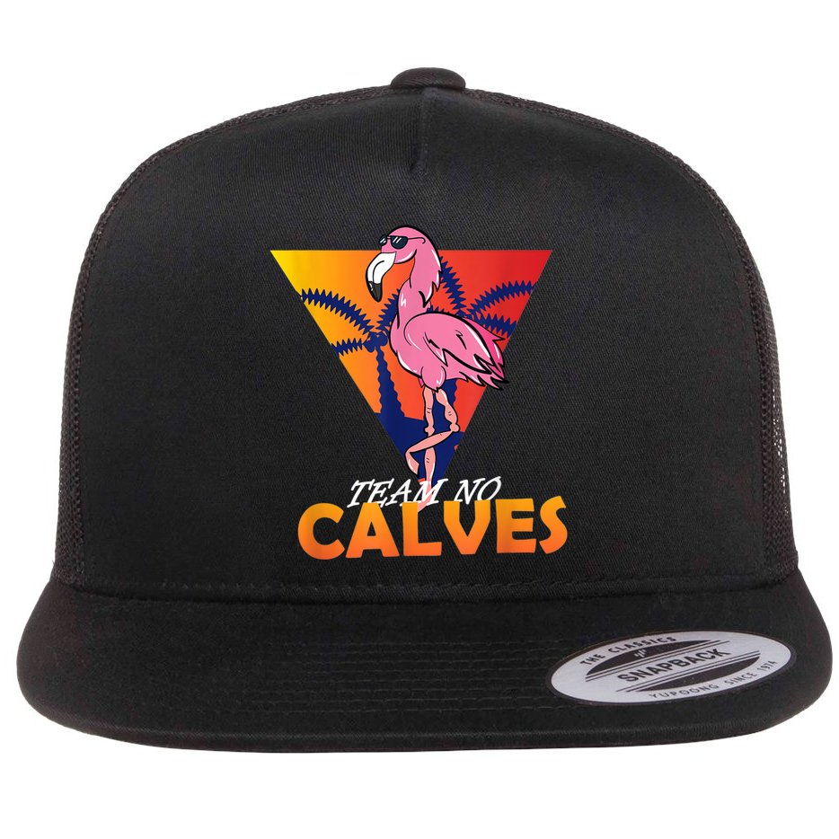 Team No Calves Flamingo Bodybuilding Gym Fitness Training Flat Bill Trucker Hat