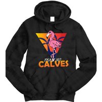 Team No Calves Flamingo Bodybuilding Gym Fitness Training Tie Dye Hoodie