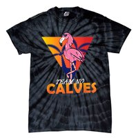 Team No Calves Flamingo Bodybuilding Gym Fitness Training Tie-Dye T-Shirt