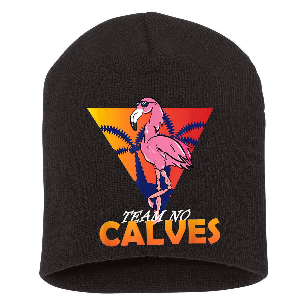 Team No Calves Flamingo Bodybuilding Gym Fitness Training Short Acrylic Beanie