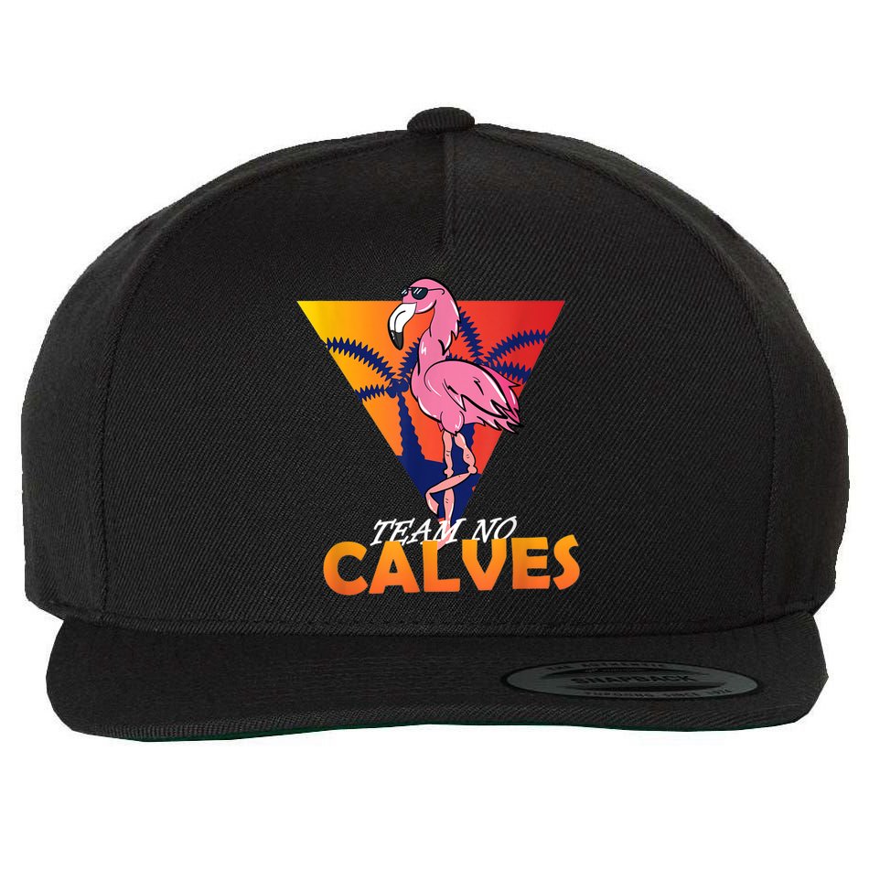 Team No Calves Flamingo Bodybuilding Gym Fitness Training Wool Snapback Cap