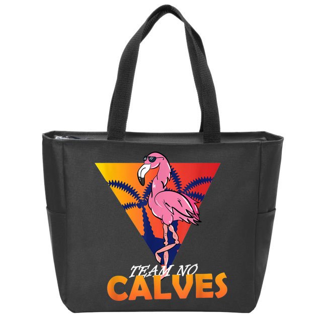 Team No Calves Flamingo Bodybuilding Gym Fitness Training Zip Tote Bag