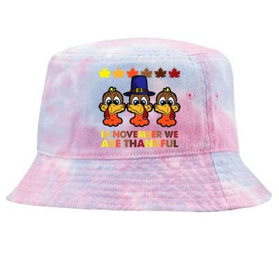 Thankful November Cute Turkey Day Celebration Tie-Dyed Bucket Hat