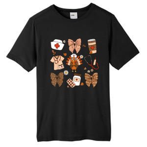 Thanksgiving Nurse Coquette Bow Ed Er Rn Fall Nursing Tall Fusion ChromaSoft Performance T-Shirt