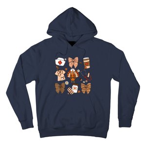 Thanksgiving Nurse Coquette Bow Ed Er Rn Fall Nursing Hoodie