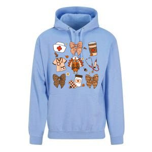 Thanksgiving Nurse Coquette Bow Ed Er Rn Fall Nursing Unisex Surf Hoodie