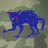 Threadless Nate Christenson Expressionist Cat Legacy Tie Dye Trucker Hat