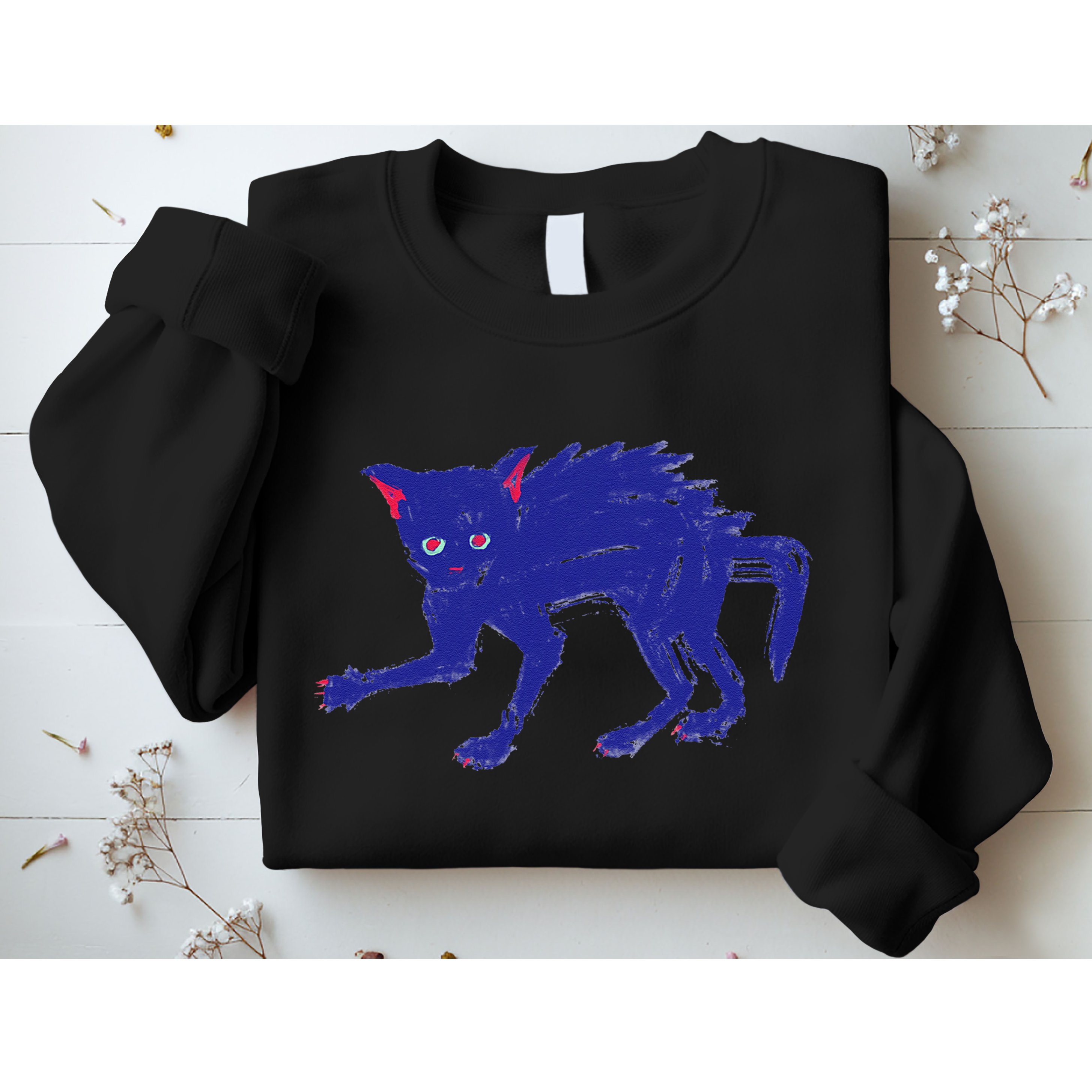 Threadless Nate Christenson Expressionist Cat Sweatshirt