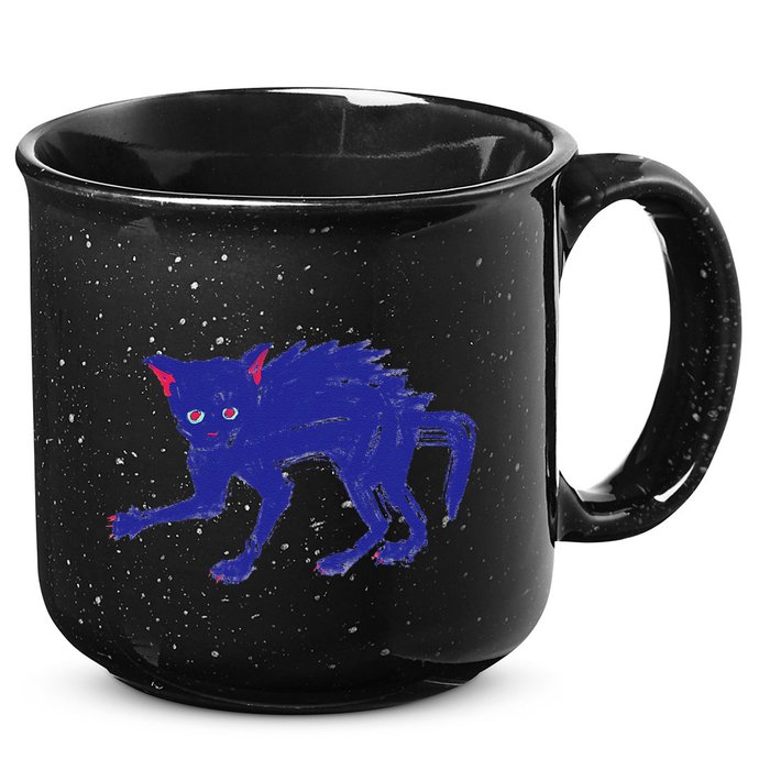 Threadless Nate Christenson Expressionist Cat 15oz Campfire Ceramic Mug