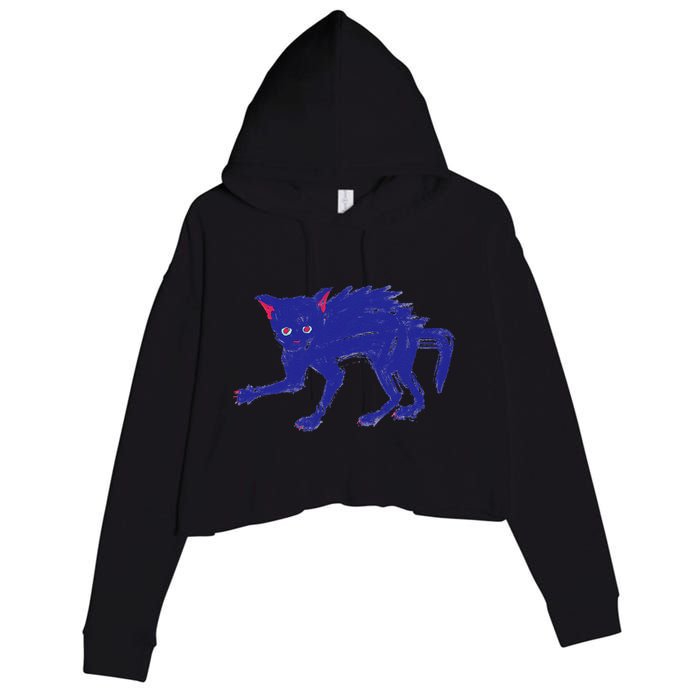 Threadless Nate Christenson Expressionist Cat Crop Fleece Hoodie