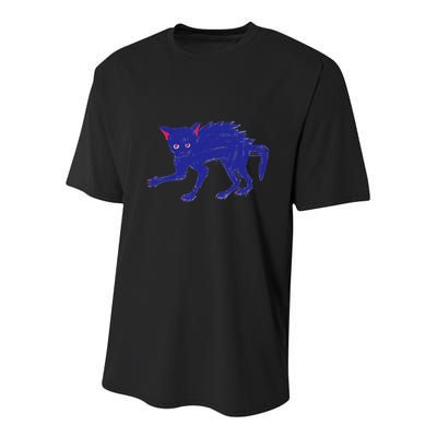 Threadless Nate Christenson Expressionist Cat Youth Performance Sprint T-Shirt