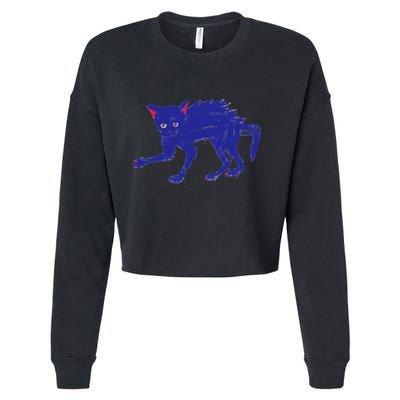 Threadless Nate Christenson Expressionist Cat Cropped Pullover Crew