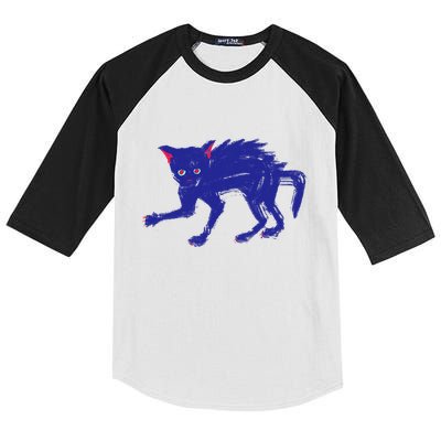 Threadless Nate Christenson Expressionist Cat Kids Colorblock Raglan Jersey